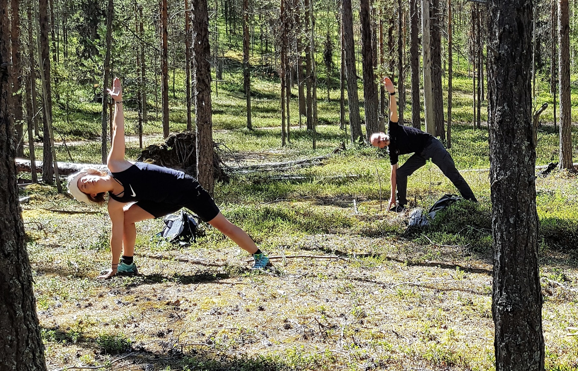 Forest yoga in Oulanka National Park