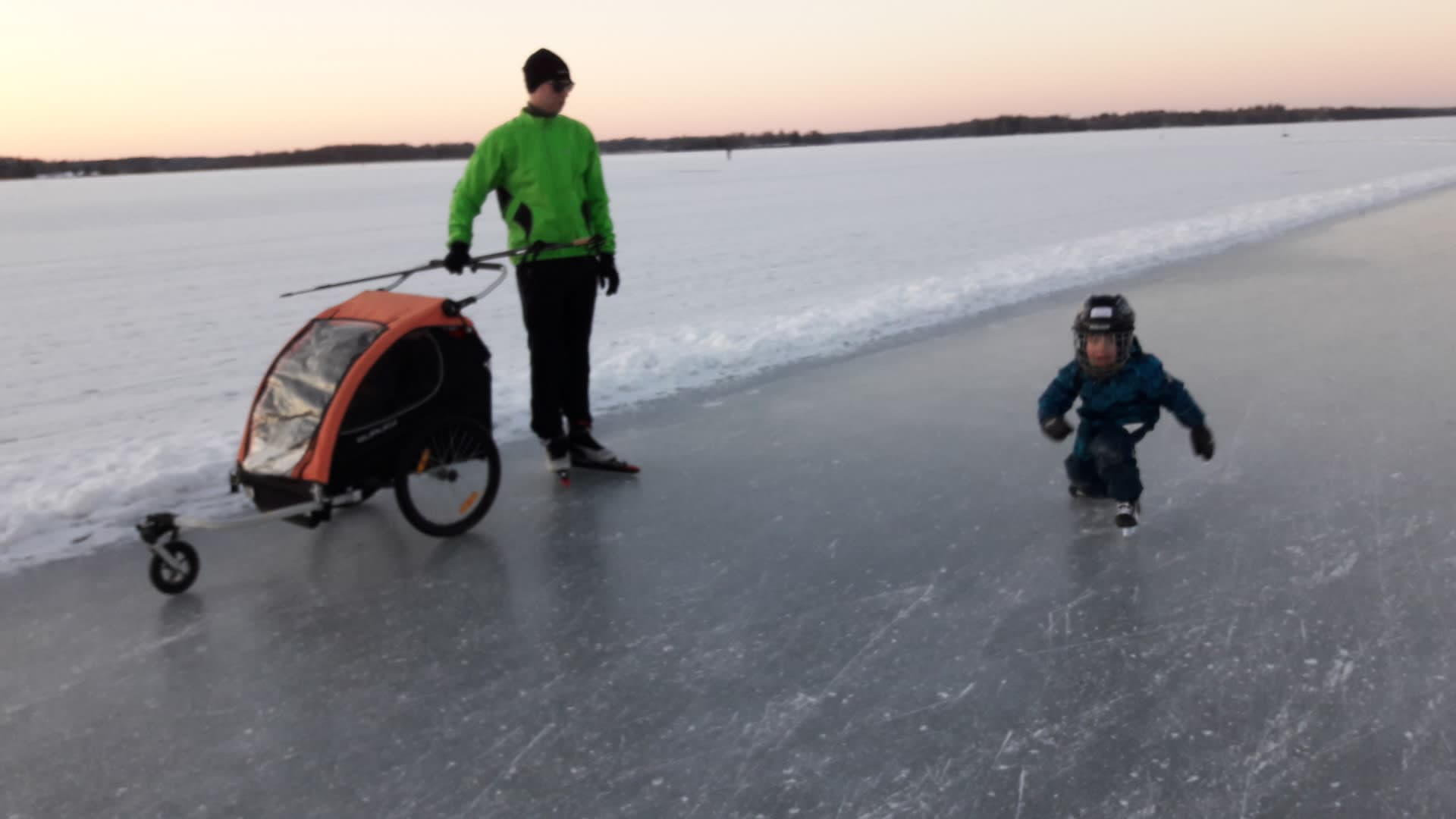 Skating with kids.