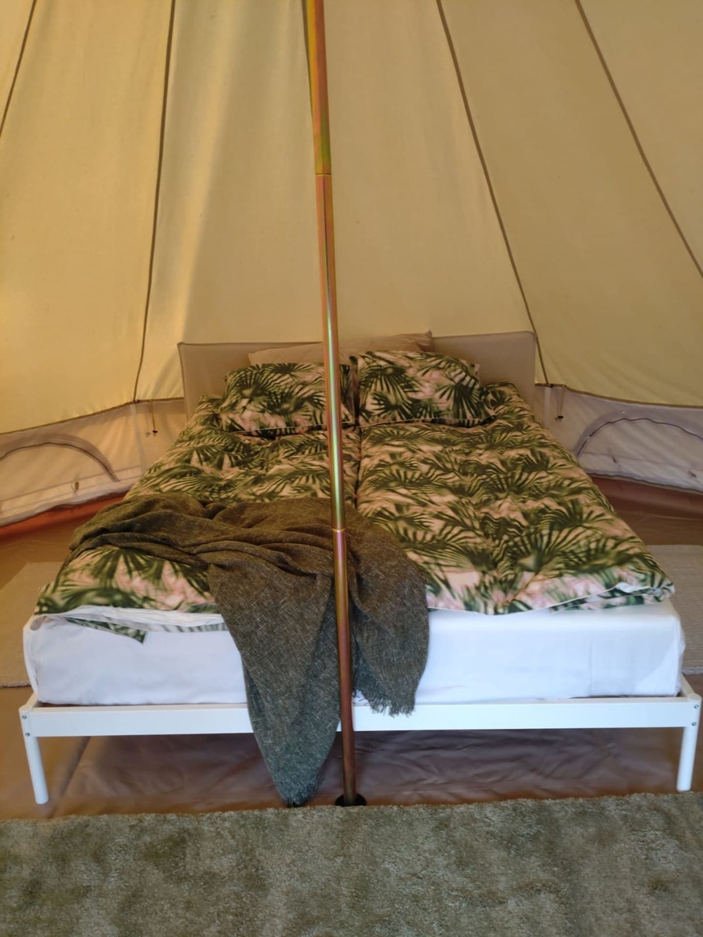 Sleep in a comfortable bed while glamping