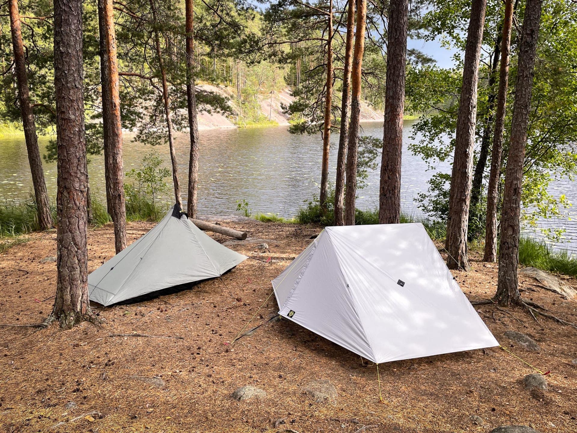Wild camping by a lake in Nuuksio National Park