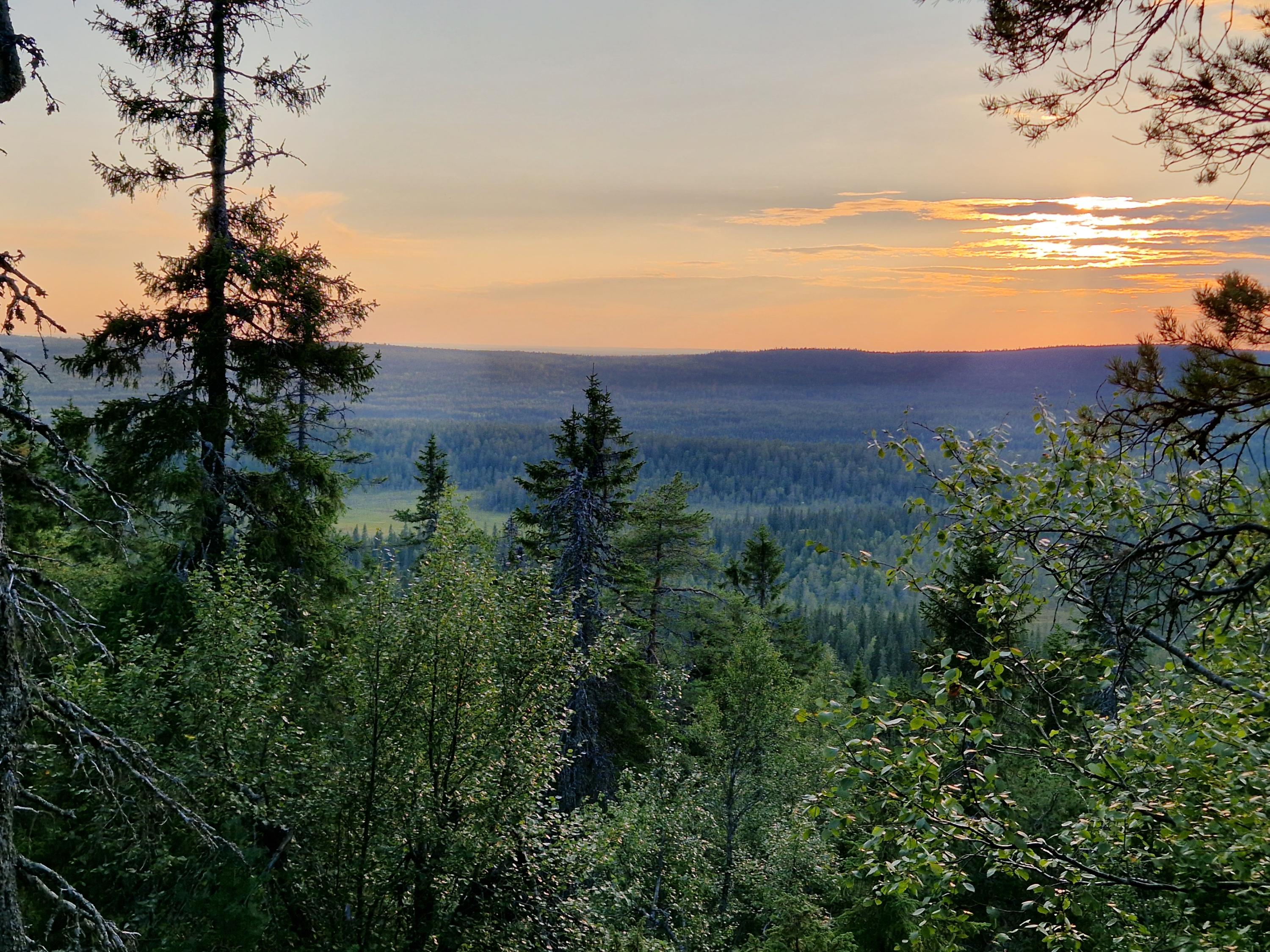 Luontokeskus - Iso-Syöte välinen retkeilyreitti on haastava, mutta maisemat palkitsevat matkan varrella. 
