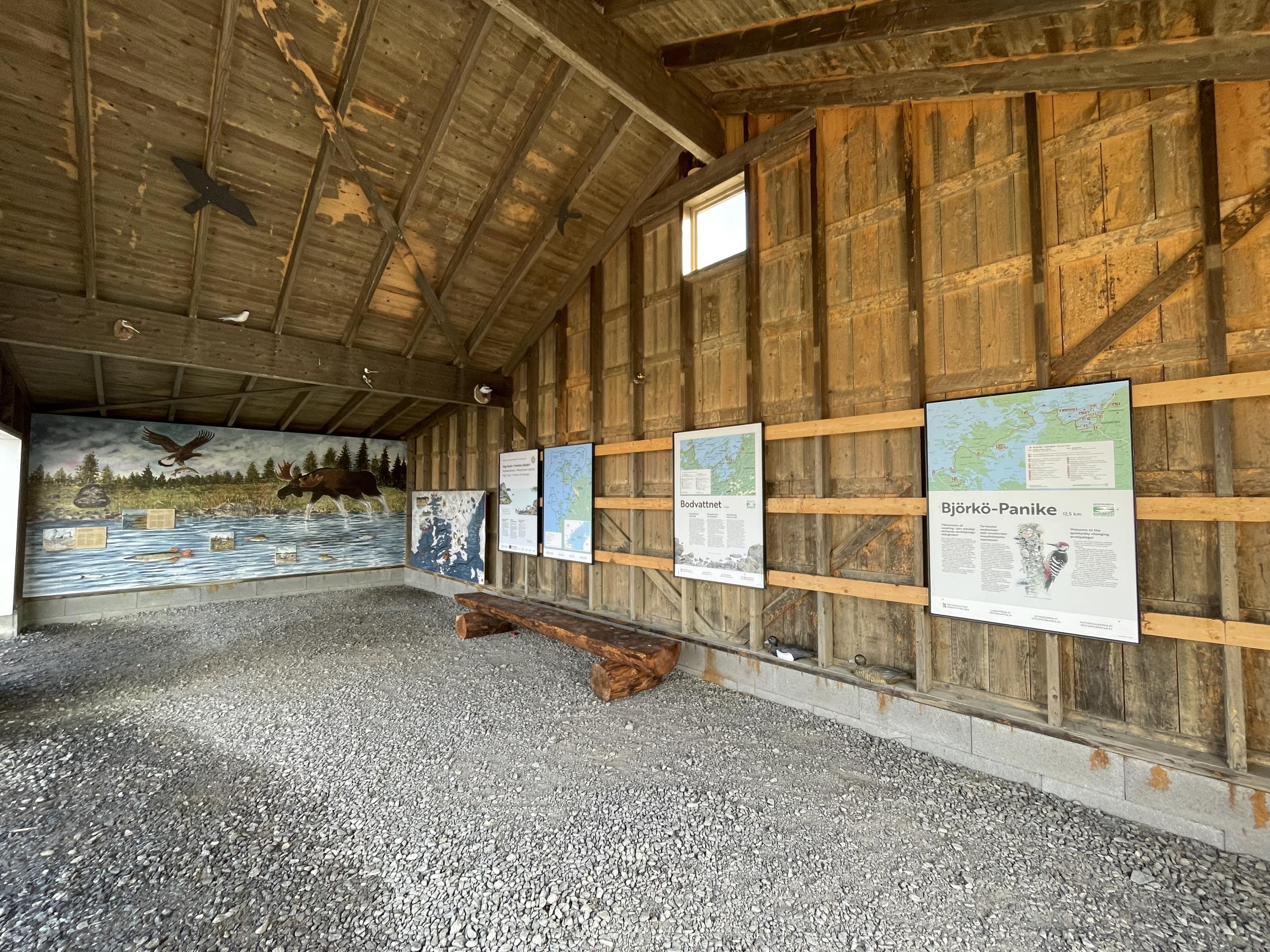 Kvarken Archipelago World Heritage Site. Svedjehamn information shelter.

