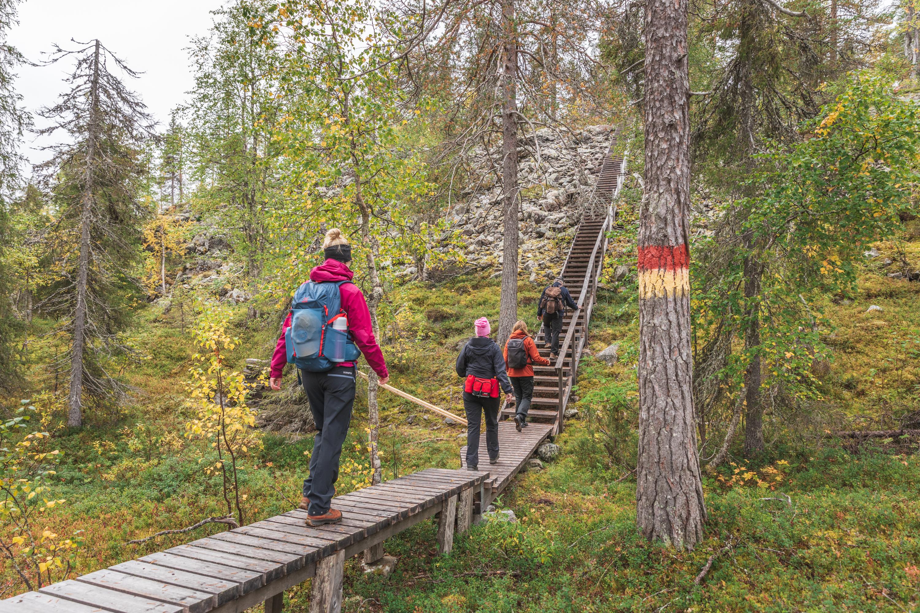 Pedestrians on Kivitunturi trail.