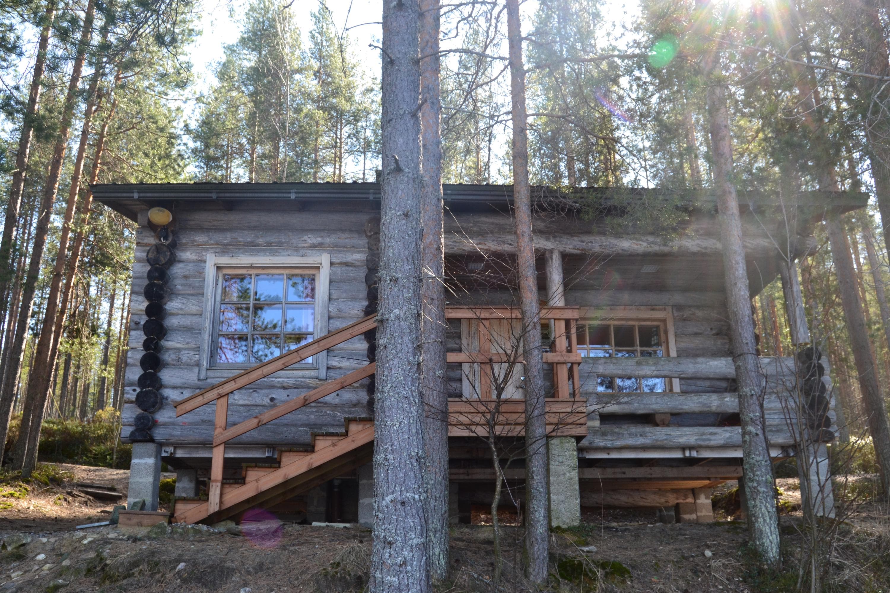 Grey hut.