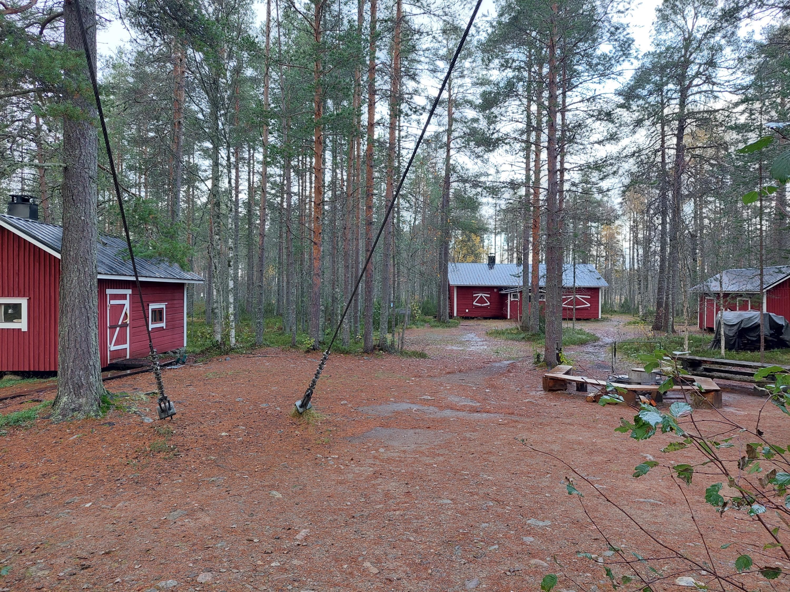 Tulentekopaikka vanhan kämppärakennuksen pihapiirissä 