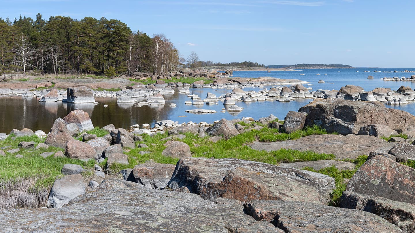 Image: Jari Kostet A shallow rocky sea bay in spring.