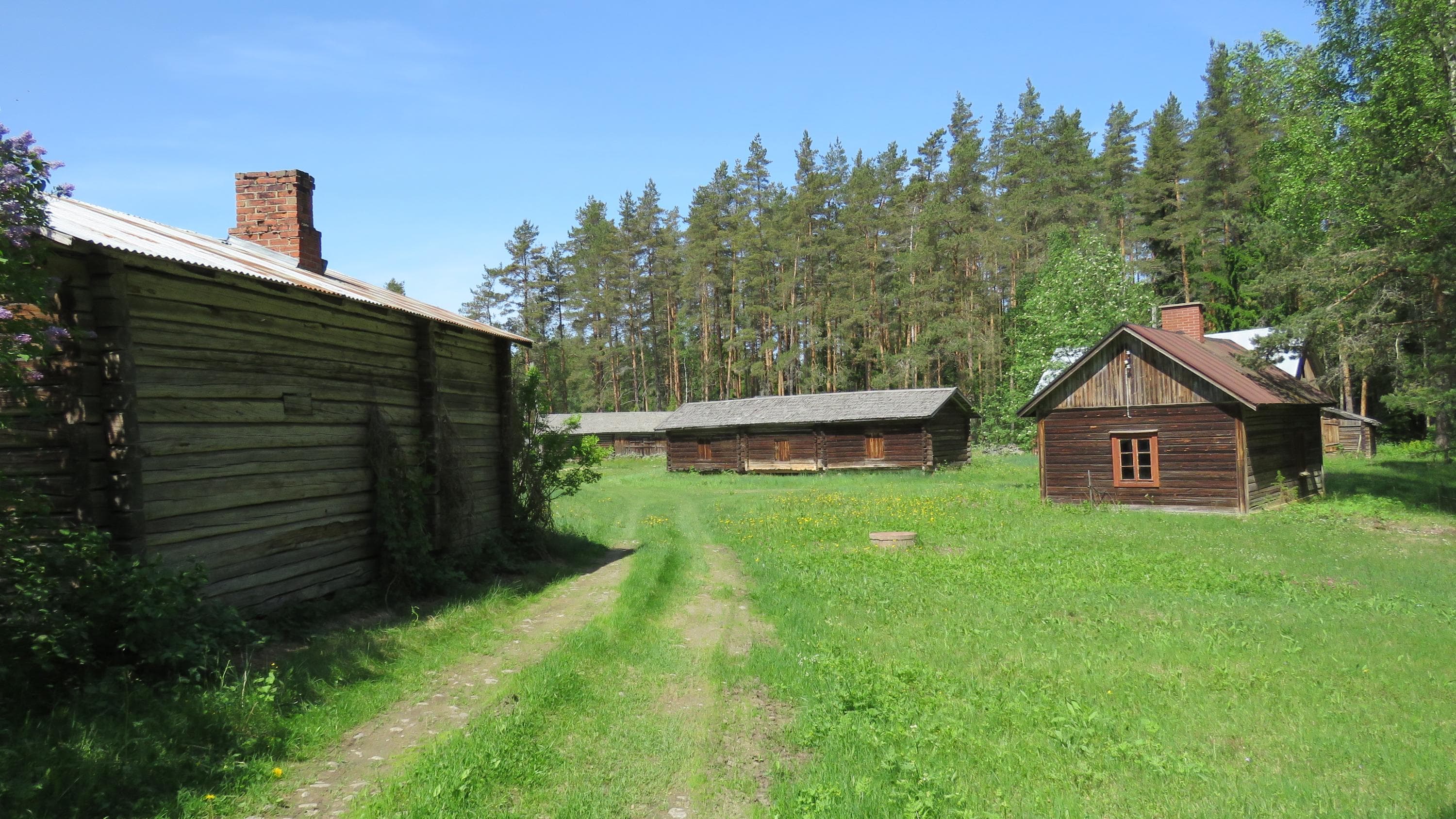 Image: Leena Hiltunen Old wooden buildings in the yard.