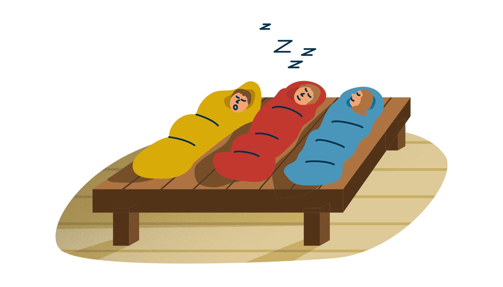 Image: Anna Pakkanen Retkeilijät nukkuvat tuvassa