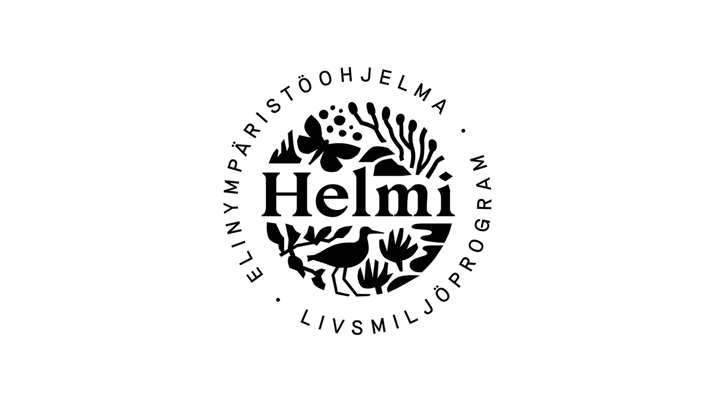 Bild: Helmi elinympäristöohjelma. Helmi elinympäristöohjelman tunnus.