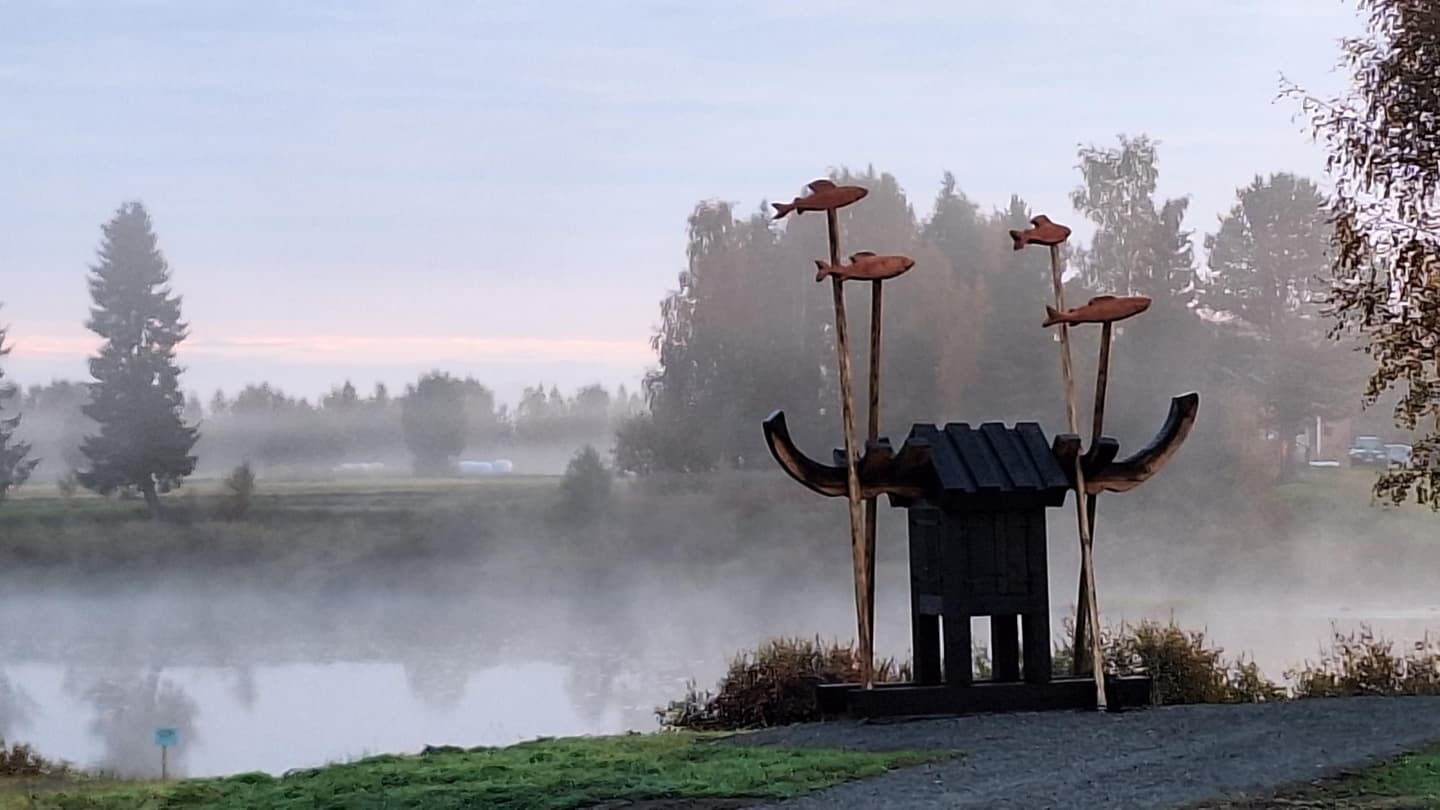 Image: Timo Jokela An artwork on a river bank.