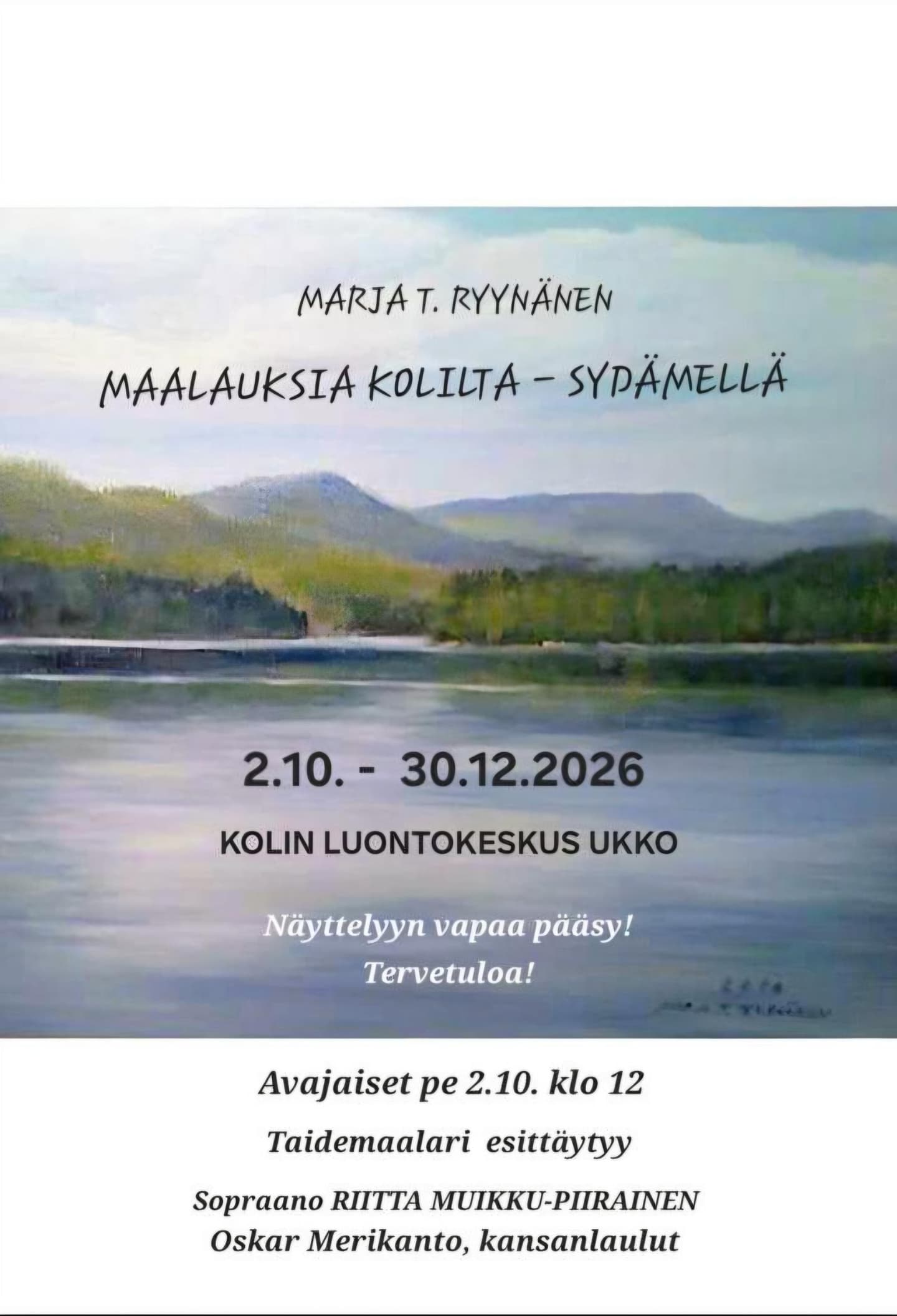 Kuva: Marja Ryynänen Marja Ryynäsen näyttelyjuliste