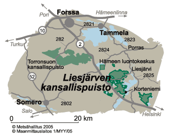 liesjärven kansallispuisto kartta